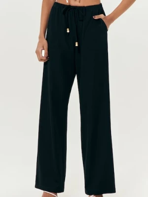 Sinsay - Spodnie wide leg - czarny