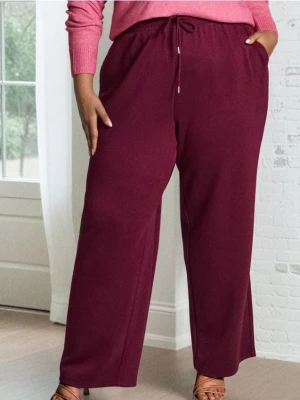 Sinsay - Spodnie wide leg - czerwony