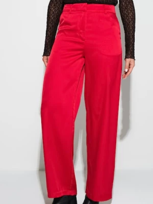 Sinsay - Spodnie wide leg - czerwony