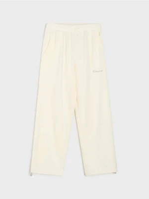 Sinsay - Spodnie wide leg - kremowy