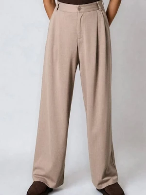 Sinsay - Spodnie wide leg - kremowy