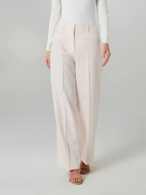 Sinsay - Spodnie wide leg - kremowy