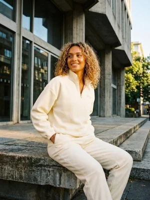 Sinsay - Spodnie wide leg - kremowy