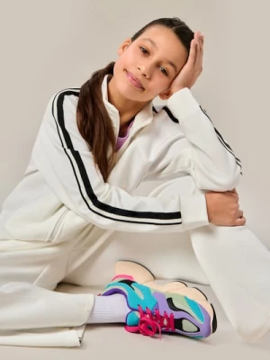 Sinsay - Spodnie wide leg - kremowy