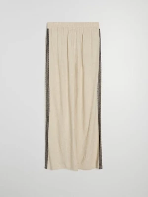 Sinsay - Spodnie wide leg - kremowy