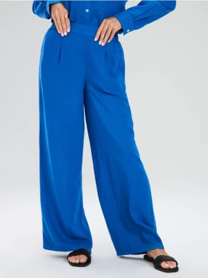 Sinsay - Spodnie wide leg - niebieski