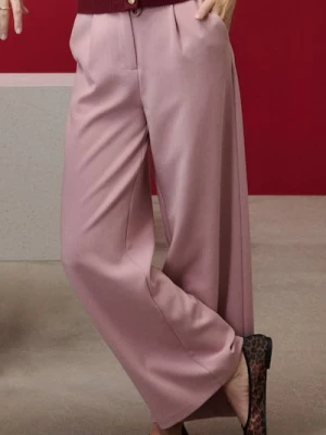 Sinsay - Spodnie wide leg - różowy