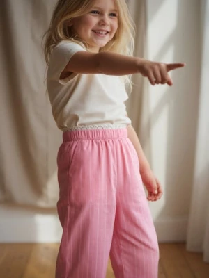 Sinsay - Spodnie wide leg - różowy