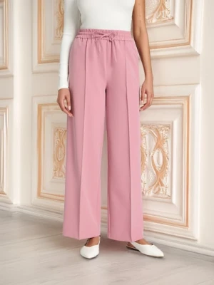 Sinsay - Spodnie wide leg - różowy