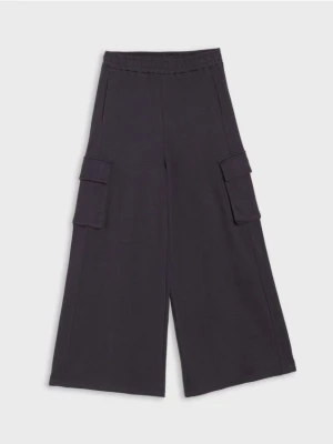 Sinsay - Spodnie wide leg - szary