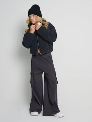 Sinsay - Spodnie wide leg - szary