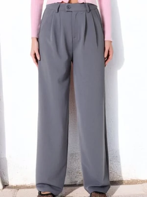 Sinsay - Spodnie wide leg - szary