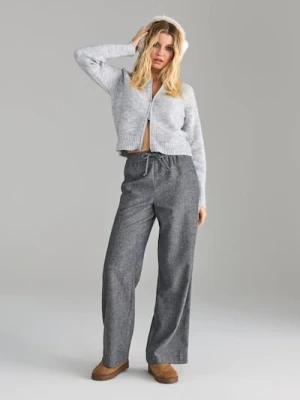 Sinsay - Spodnie wide leg - szary