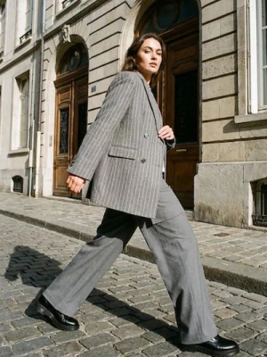 Sinsay - Spodnie wide leg - szary