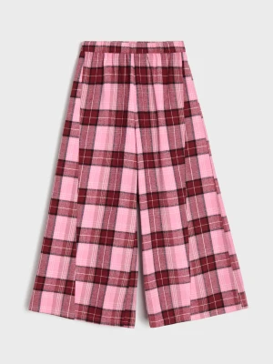 Sinsay - Spodnie wide leg w kratę - wielobarwny
