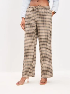 Sinsay - Spodnie wide leg w kratkę - wielobarwny