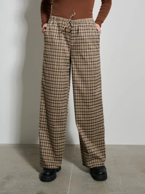 Sinsay - Spodnie wide leg w kratkę - wielobarwny