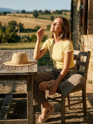 Sinsay - Spodnie wide leg w kratkę - wielobarwny