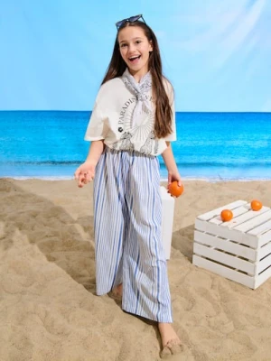 Sinsay - Spodnie wide leg w pionowe pasy - wielobarwny