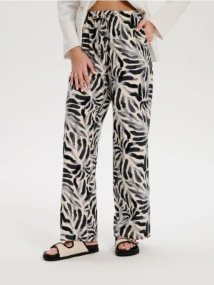 Sinsay - Spodnie wide leg - wielobarwny