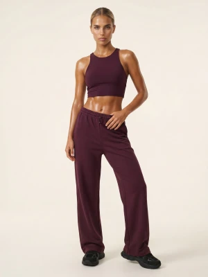 Sinsay - Spodnie wide leg z domieszką wiskozy soft touch Active - czerwony