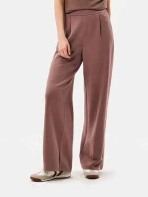 Sinsay - Spodnie wide leg z dzianiny scuba - brązowy