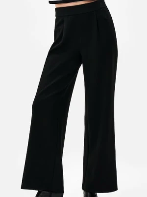 Sinsay - Spodnie wide leg z dzianiny scuba - czarny