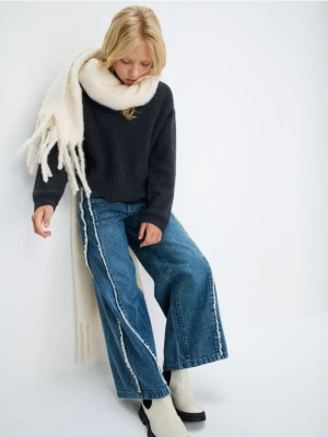 Sinsay - Spodnie wide leg z efektem sprania - Inny