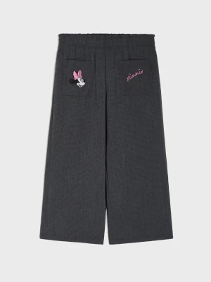 Sinsay - Spodnie wide leg z haftem Minnie Mouse - wielobarwny