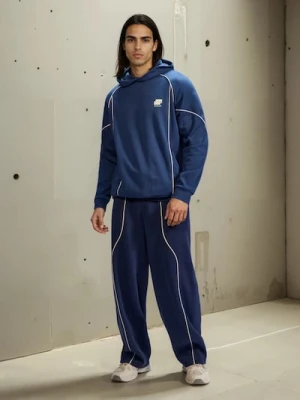 Sinsay - Spodnie wide leg z kontrastową lamówką - szary