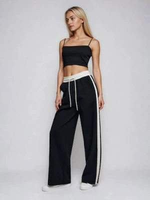 Sinsay - Spodnie wide leg z lampasami - wielobarwny