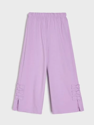 Sinsay - Spodnie wide leg z ozdobnymi kokardami - fioletowy