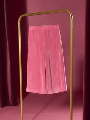 Sinsay - Spodnie wide leg z polarem wewnątrz - bordowy