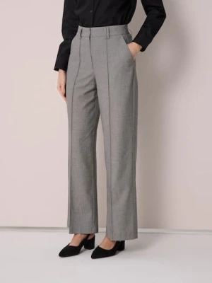 Sinsay - Spodnie wide leg z przeszyciami z domieszką wiskozy - szary