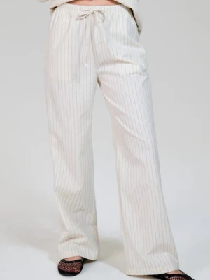 Sinsay - Spodnie wide leg z wiskozą - kremowy