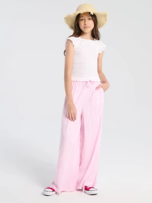 Sinsay - Spodnie wide leg z wiskozy - wielobarwny