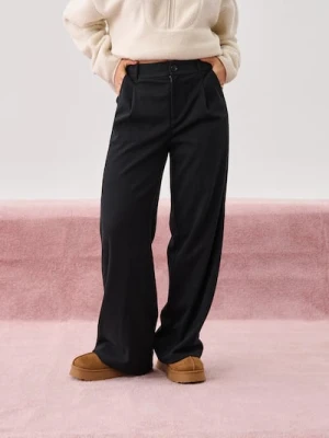 Sinsay - Spodnie wide leg ze szlufkami - czarny