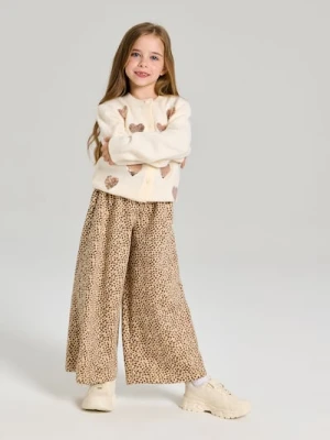 Sinsay - Spodnie wide leg ze wzorkiem panterki - wielobarwny