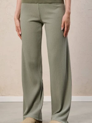 Sinsay - Spodnie wide leg - zielony