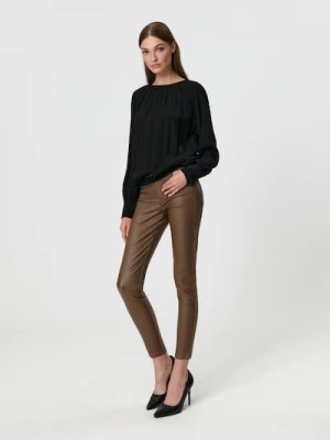 Sinsay - Spodnie woskowane - brązowy