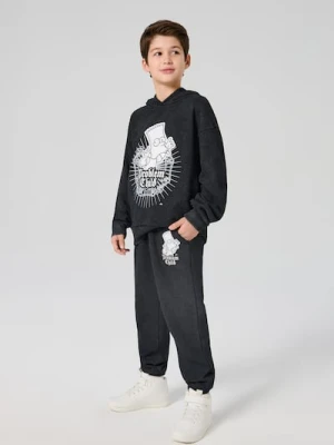 Sinsay - Spodnie z efektem sprania The Simpsons - czarny