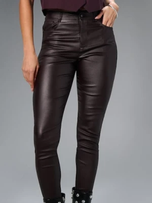 Sinsay - Spodnie z imitacji skóry - brązowy