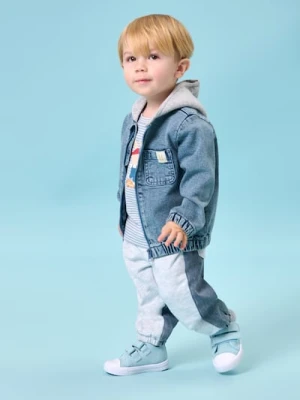 Sinsay - Spodnie z łączonych materiałów - niebieski