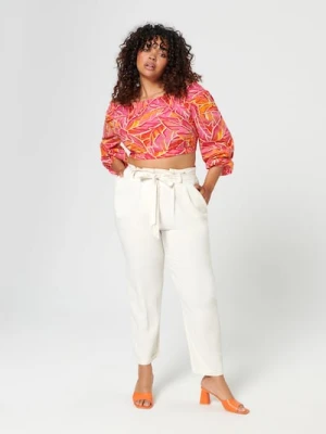 Sinsay - Spodnie z lnem - kremowy