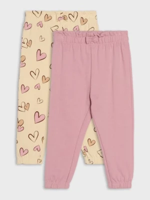 Sinsay - Spodnie z motywem serc 2 pack - różowy