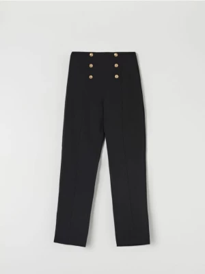 Sinsay - Spodnie z ozdobnymi guzikami - czarny