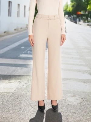 Sinsay - Spodnie z paskiem - beżowy