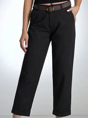 Sinsay - Spodnie z paskiem - czarny