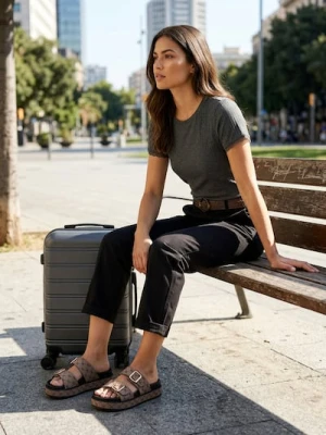 Sinsay - Spodnie z paskiem - czarny