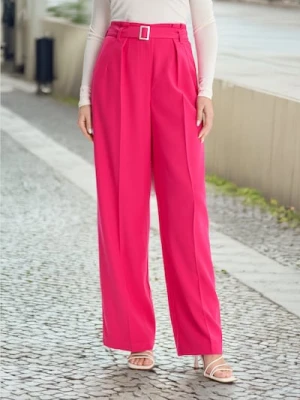 Sinsay - Spodnie z paskiem - różowy